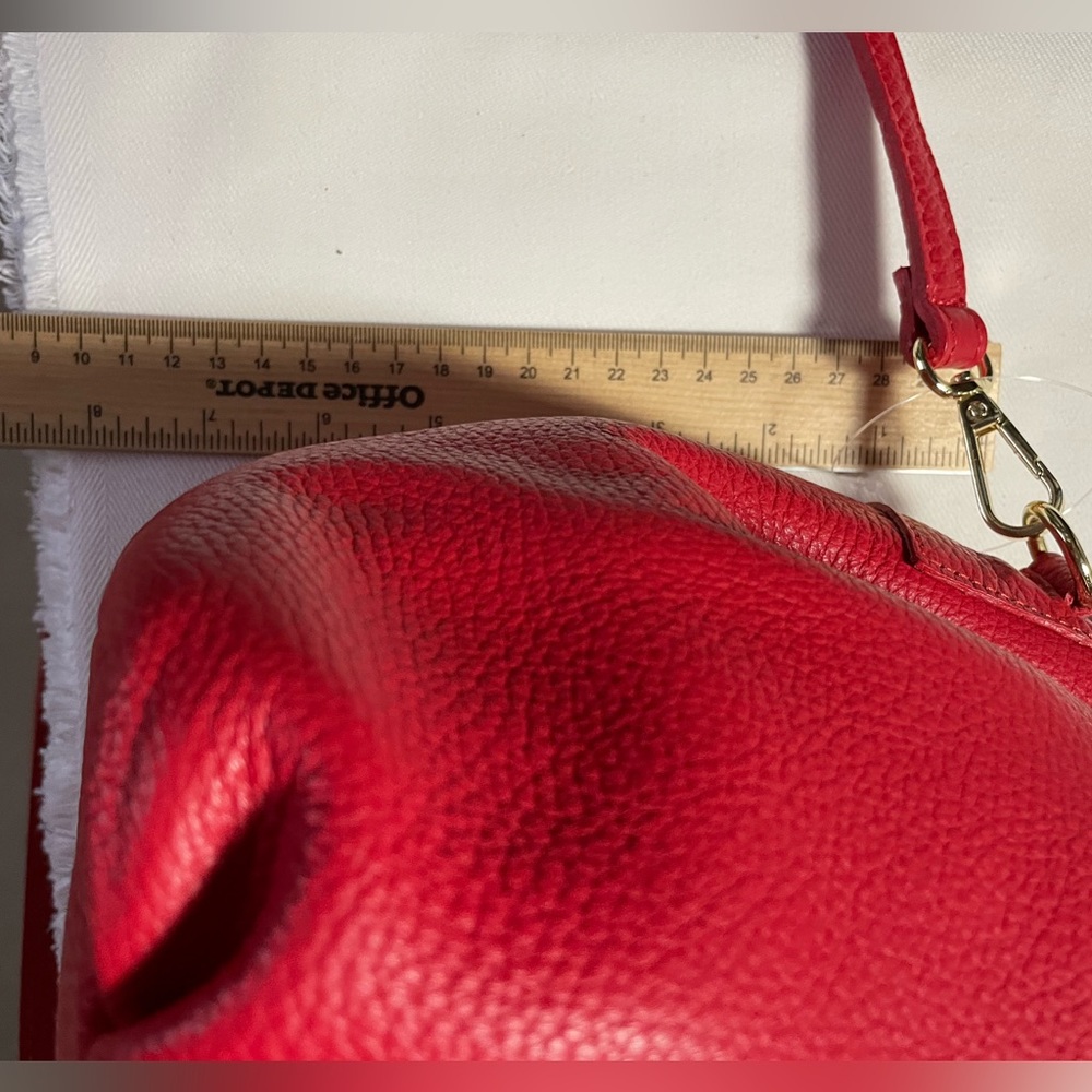 NWT CLAUDIA FIRENZE HANDBAG RED LEATHER - Picture 6 of 8